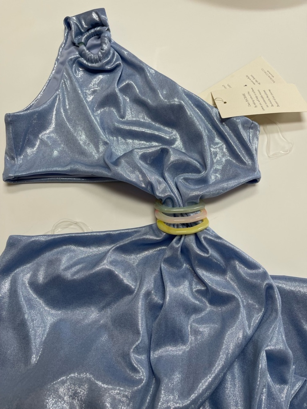 Luna Llena cutout dress Baobab Collection Sky Blue One-Shoulder Gown, - Picture 10 of 16